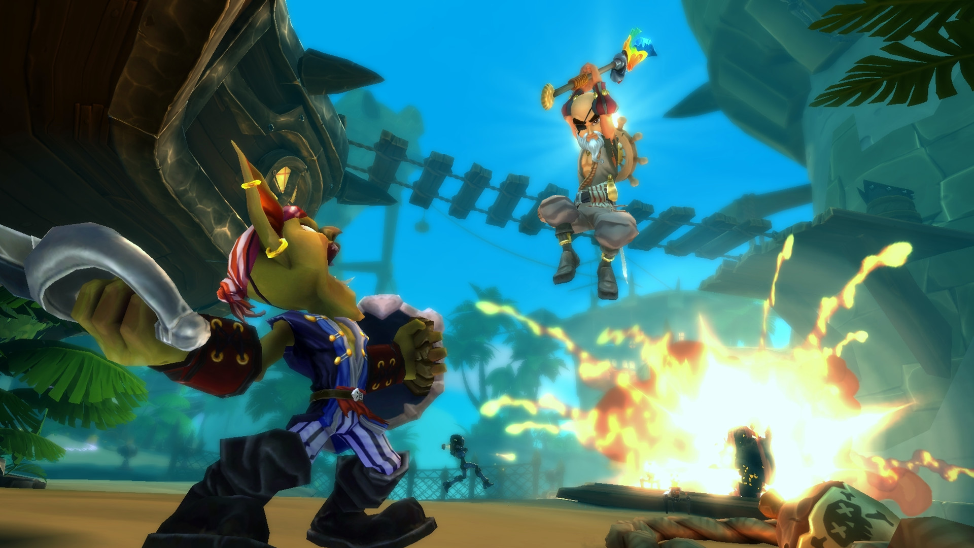 Cap'n Monk Facing off a Pirate Goblin (IoD DLC Screenshot).jpg